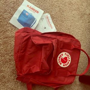 Red Mini Fjallraven Kanken Backpack NWOT